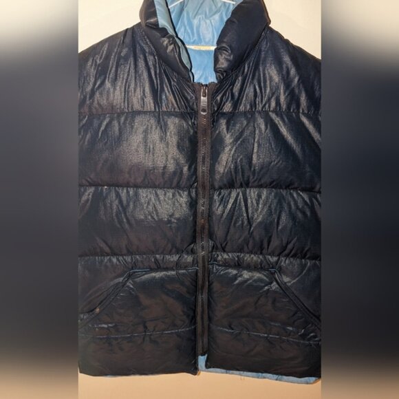 Mens Medium Blue Puffy Vest - Picture 2 of 4